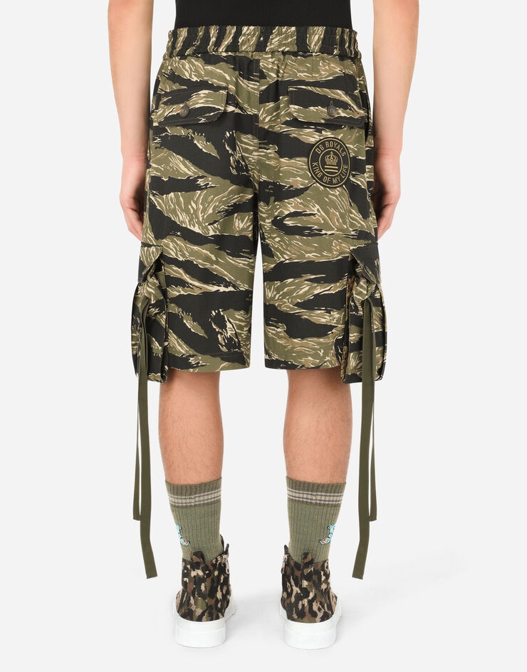 Cotton shorts with camouflage print - 3