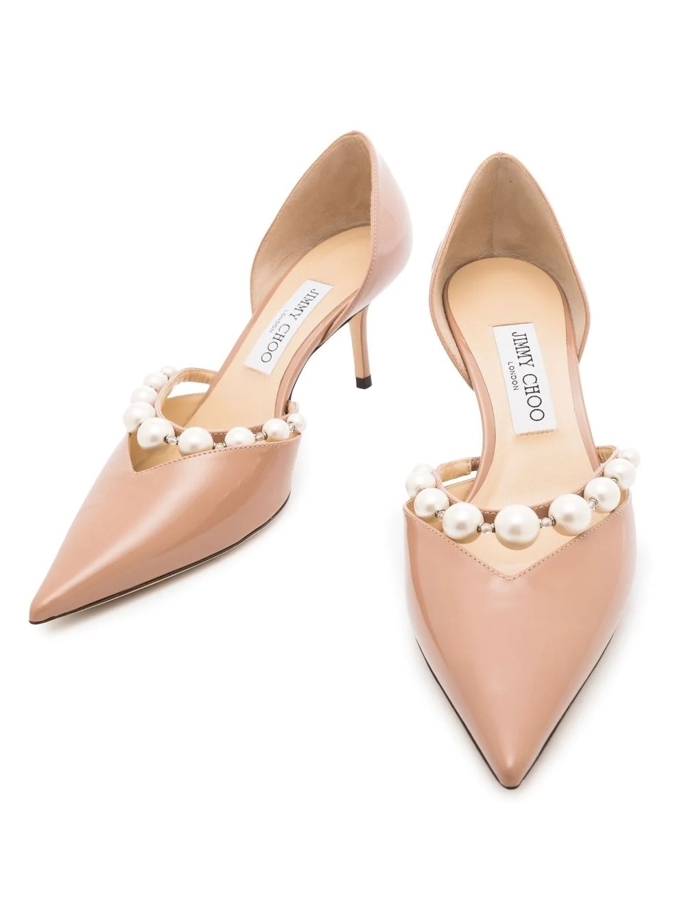 Aurelie 65mm pearl-embellished pumps - 2