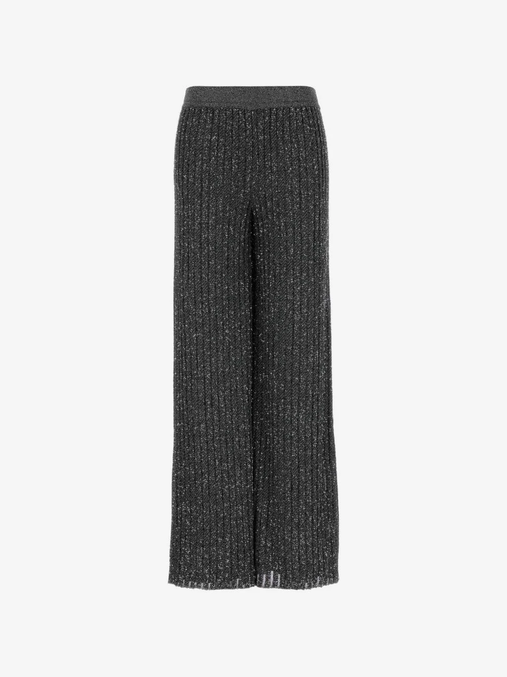 sequin-embellished ribbed-knit trousers - 1