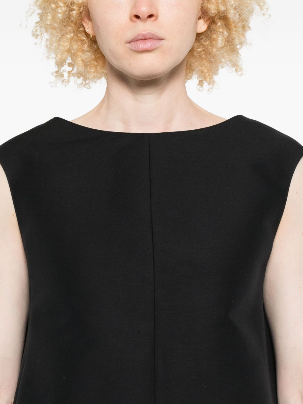 lace-insert sleeveless blouse - 5