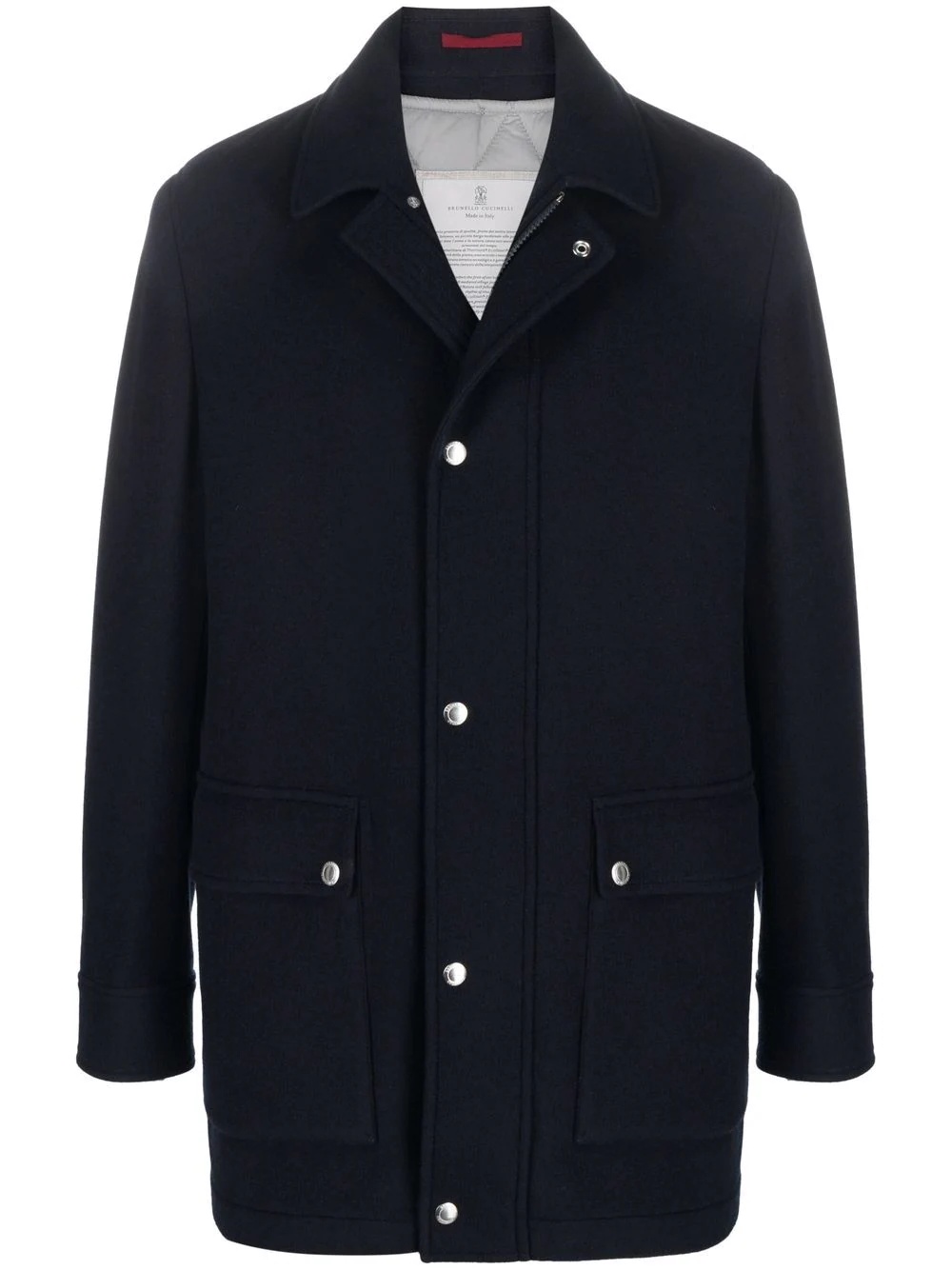 snap-fastening tailored coat - 1