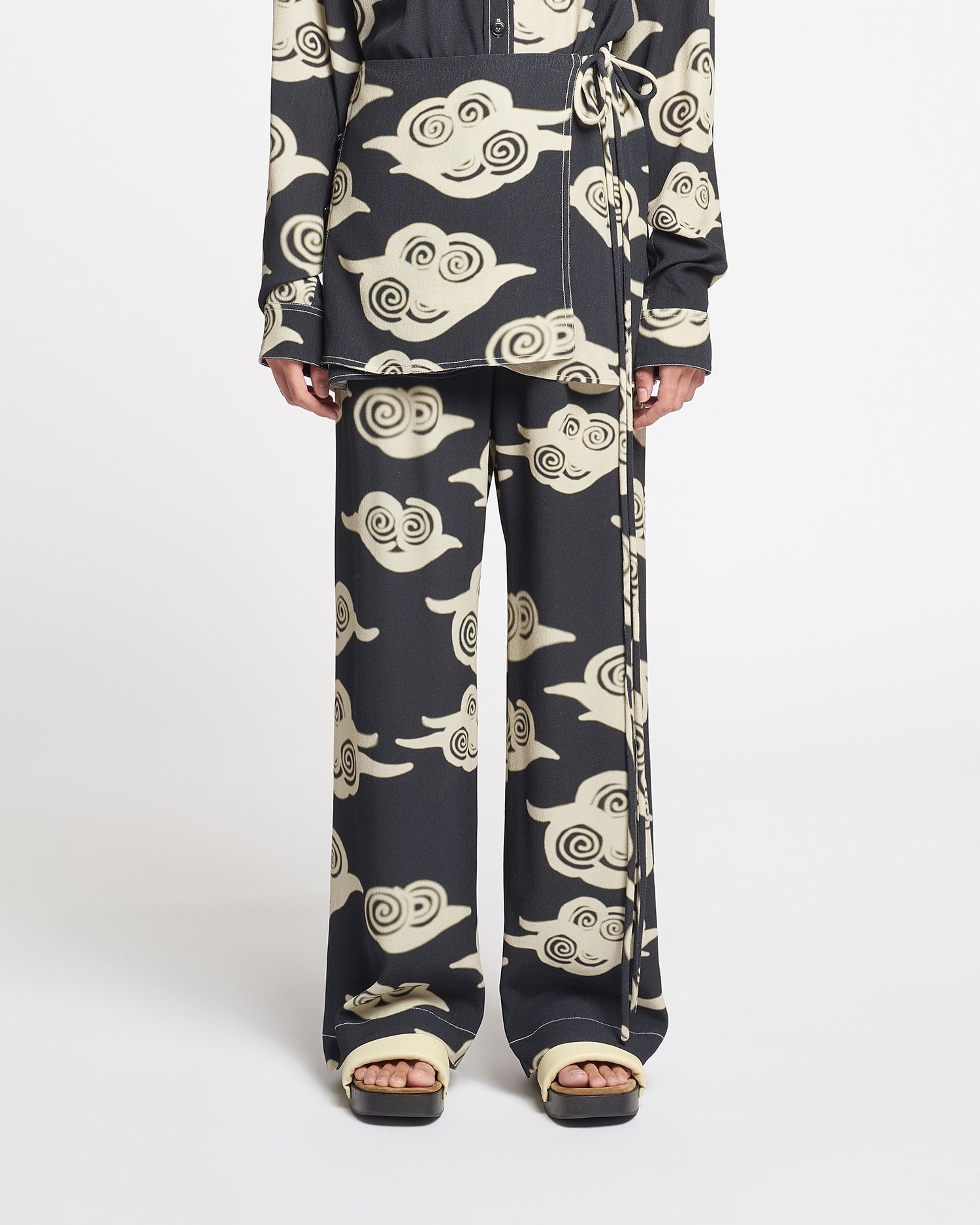 Printed Crepe Pants - 2