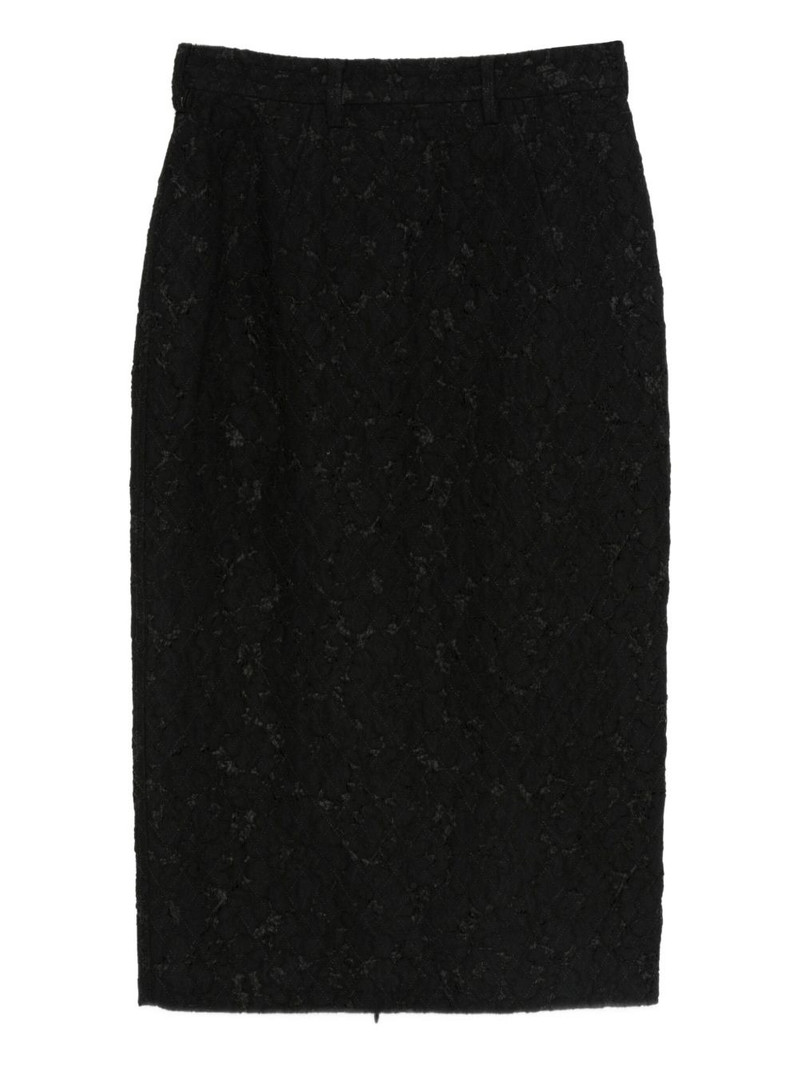 floral-motif pencil skirt 1
