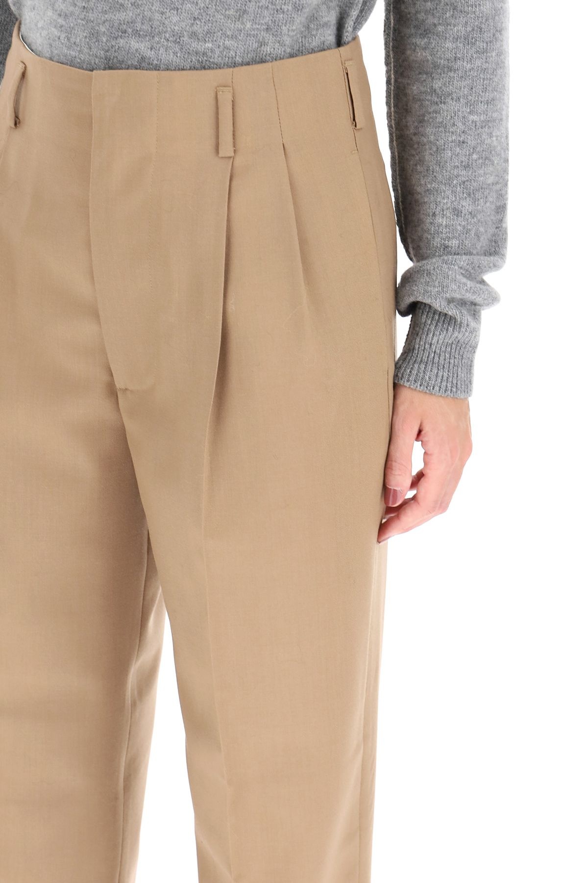 CUFFED WOOL TROUSERS - 5