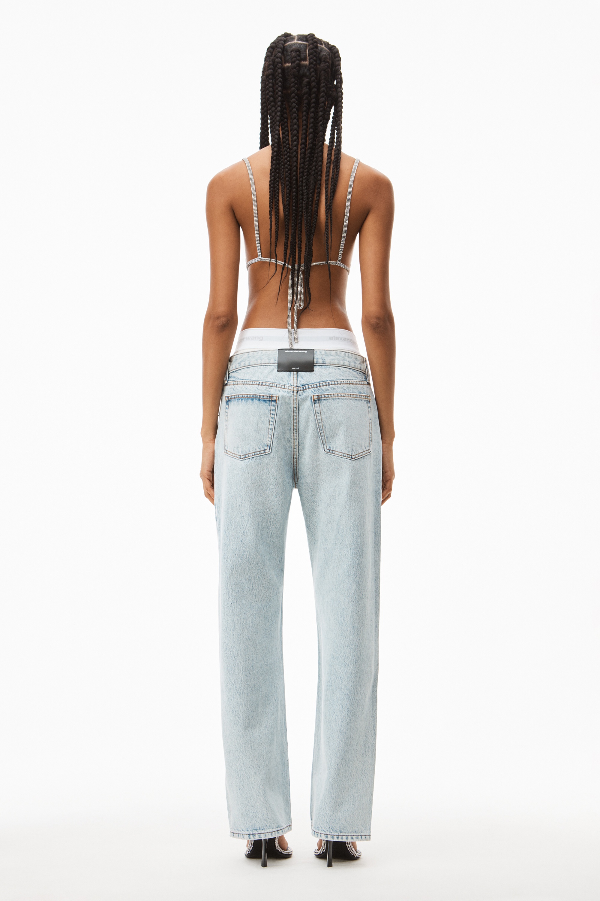 LOGO ELASTIC BRIEF LAYER JEAN IN DENIM - 5