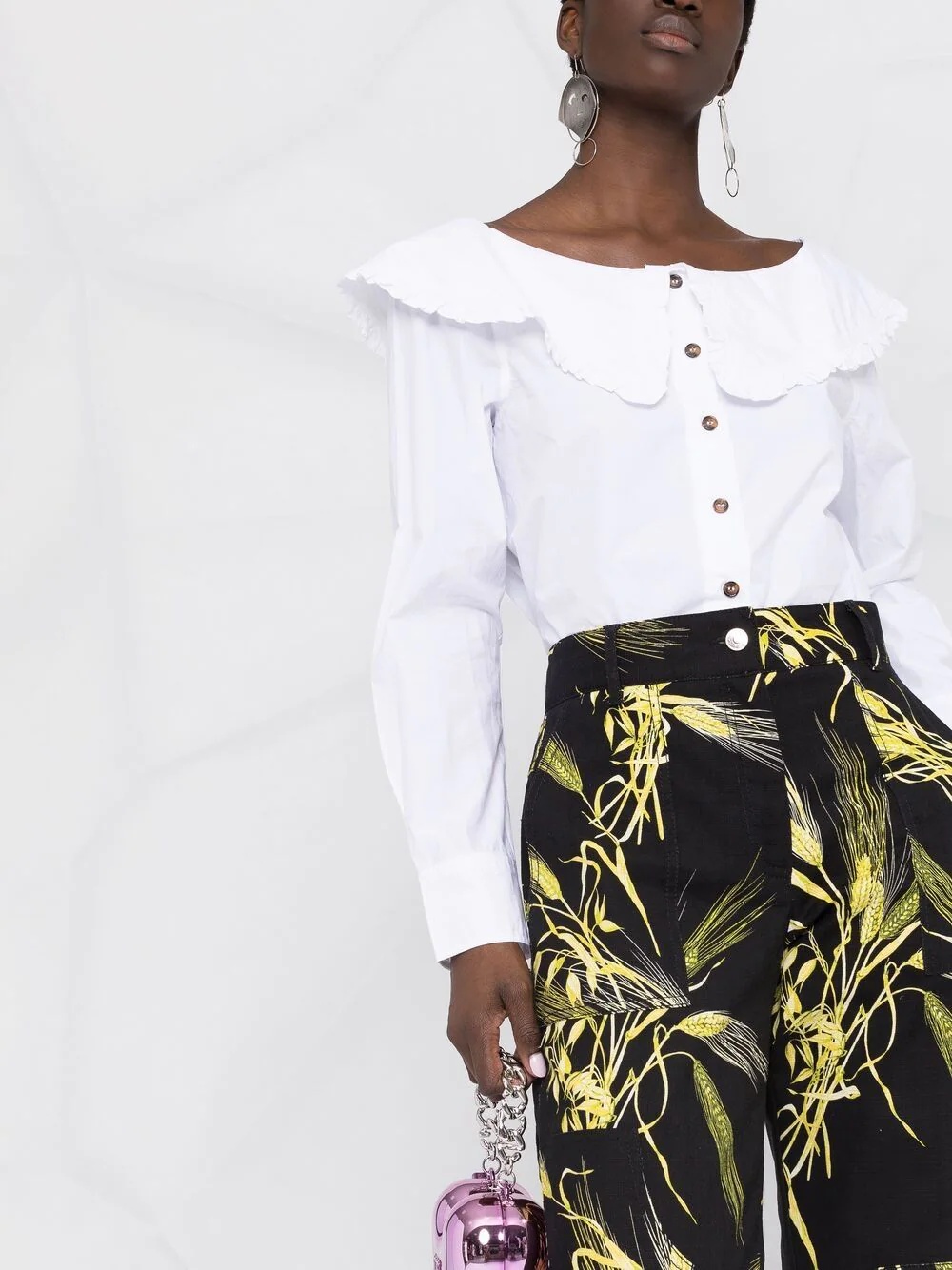 leaf-print trousers - 5