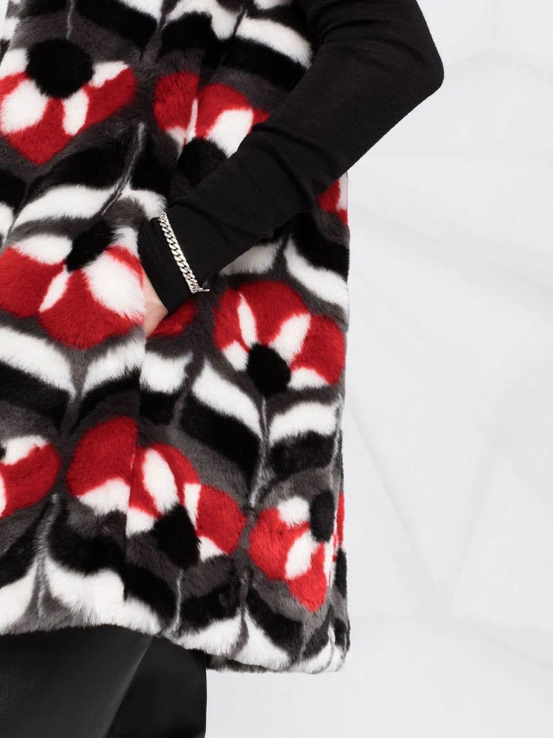 geometric faux-fur gilet 3