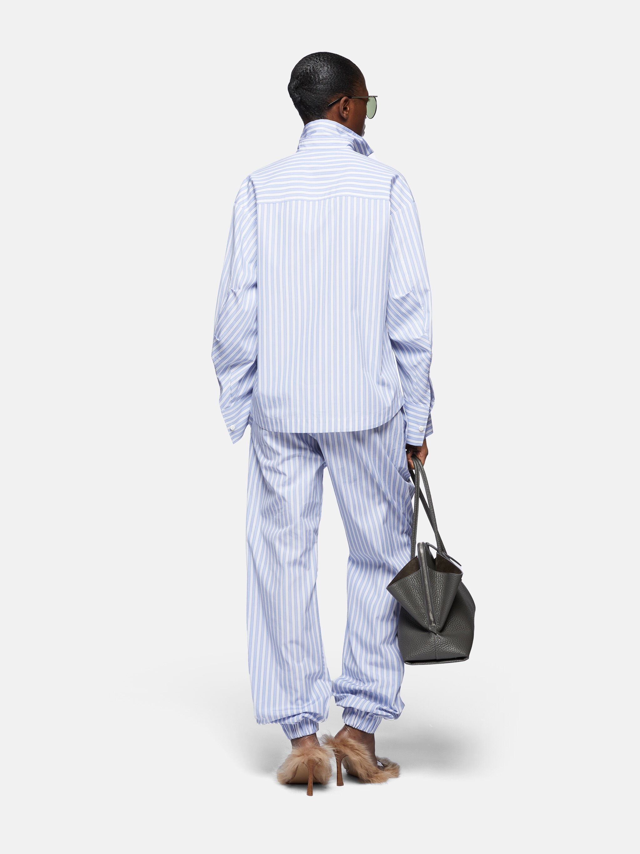 WHITE AND NAVY BLUE LONG PANTS - 3