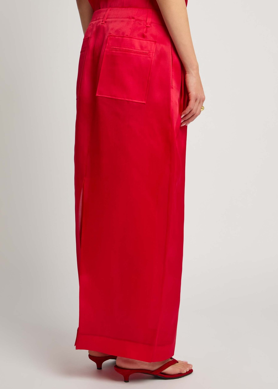 Khaite Lucian Semi-sheer Silk Maxi Skirt - 3