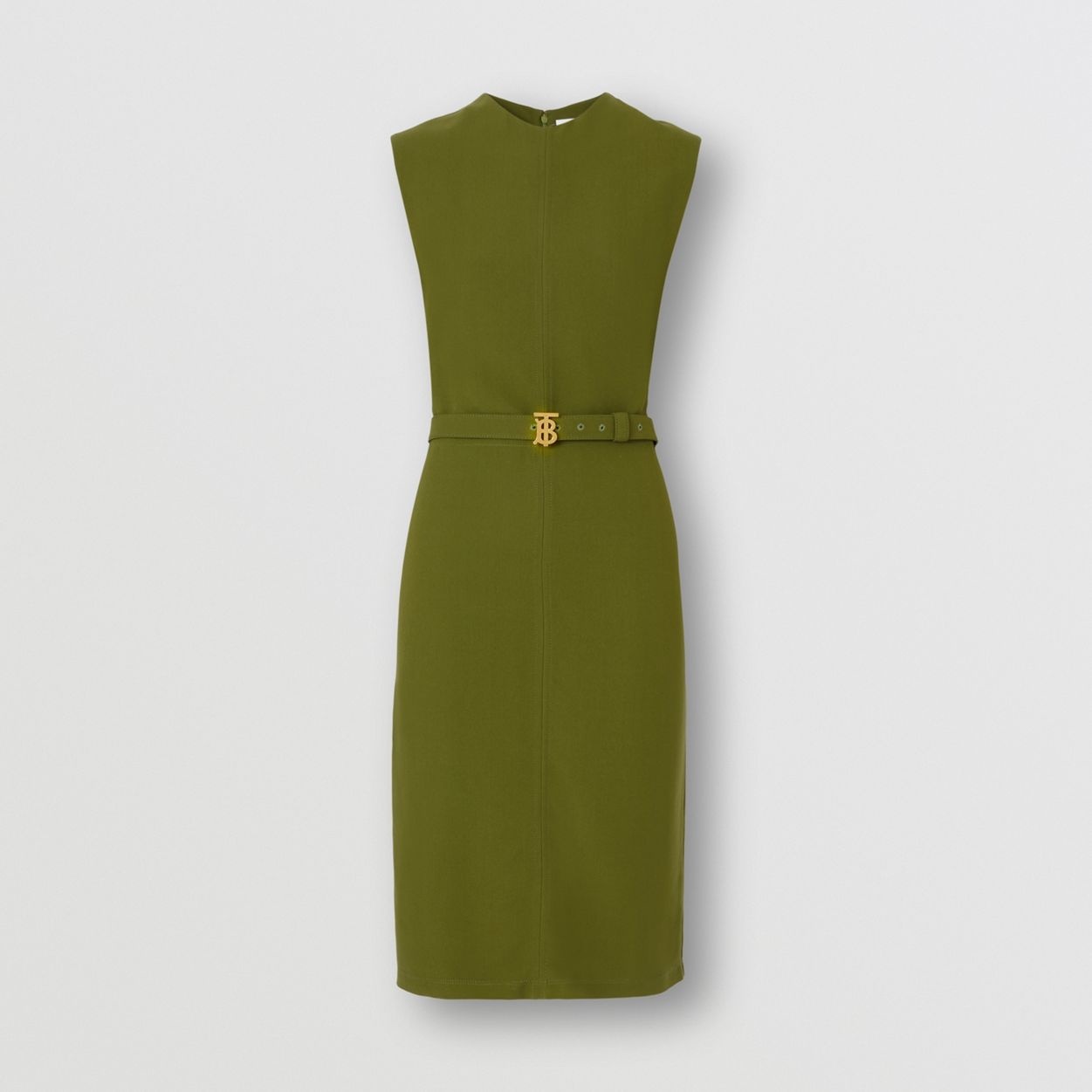 Sleeveless Monogram Motif Belted Dress - 1