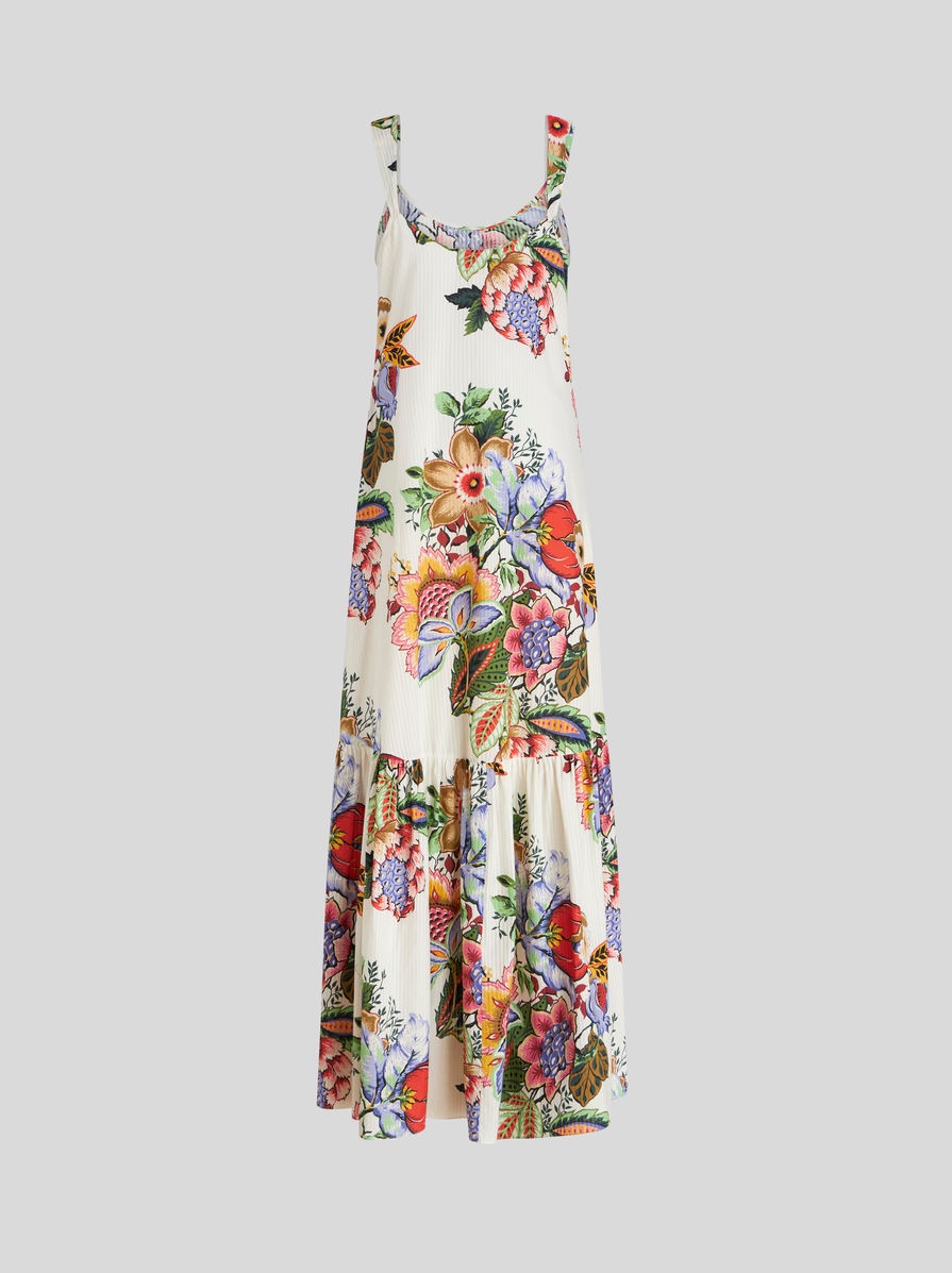 PRINTED COTTON AND SILK DRESS - 6