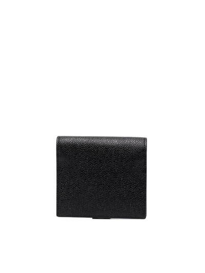 Thom Browne 3-BOW CARD HOLDER W/ CHAIN STRAP IN PEBBLE GRAIN LEATHER - L12, H13, W3 outlook
