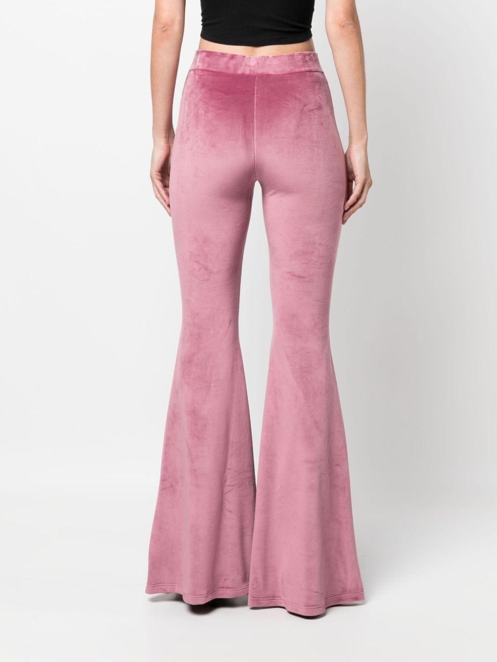 velvet flared trousers - 4