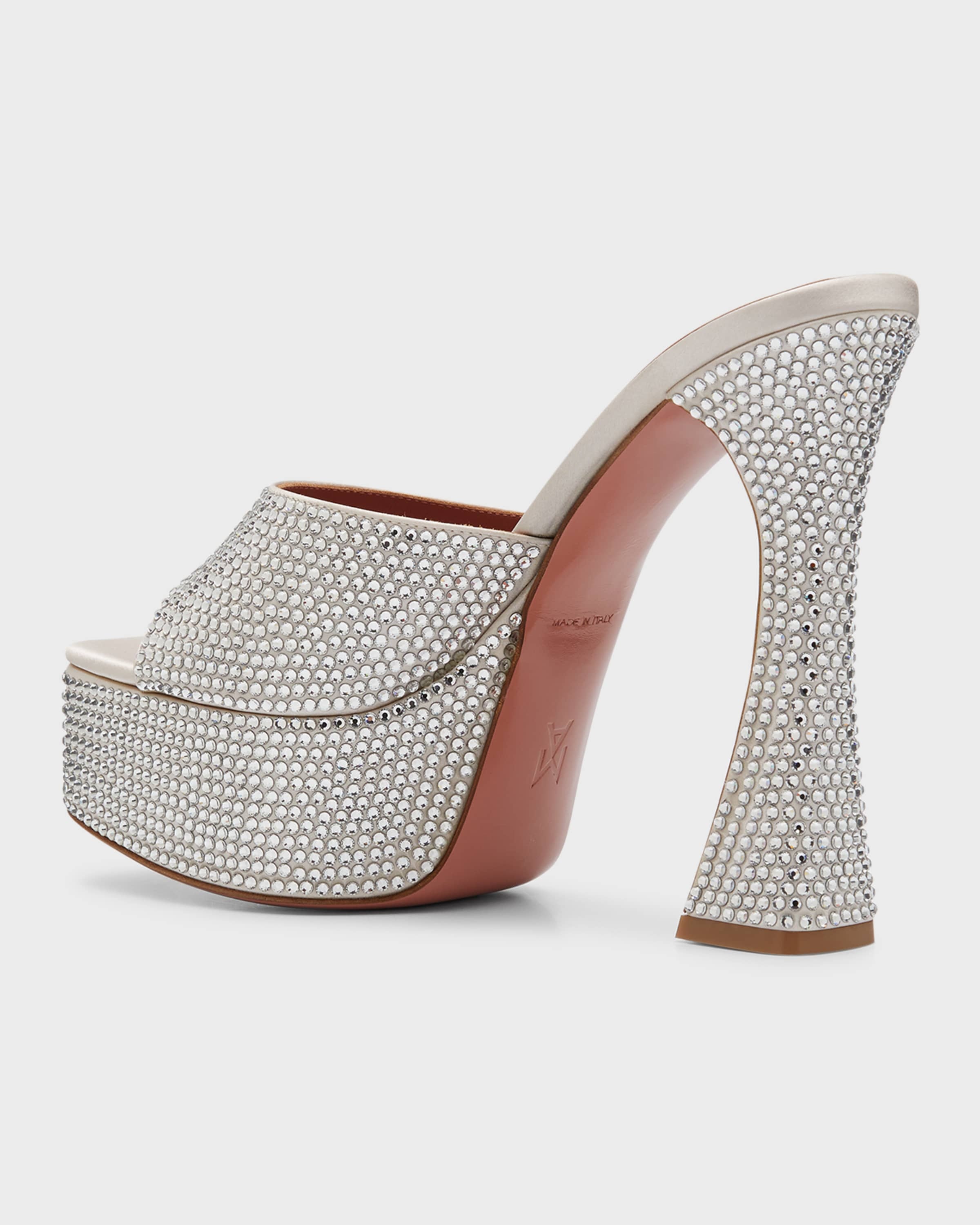 Dalida Crystal Slide Platform Sandals - 5