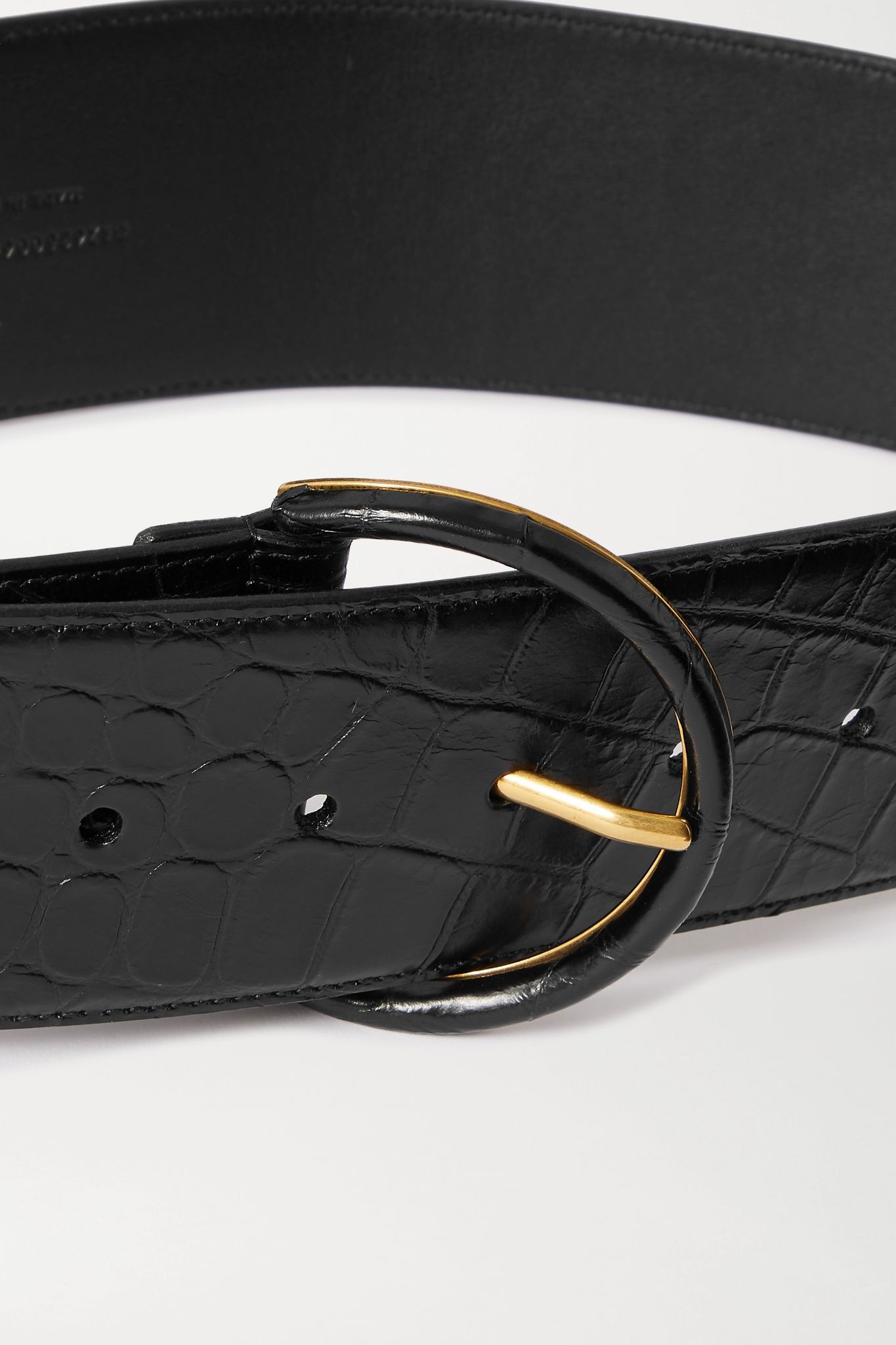 Croc-effect leather belt - 3