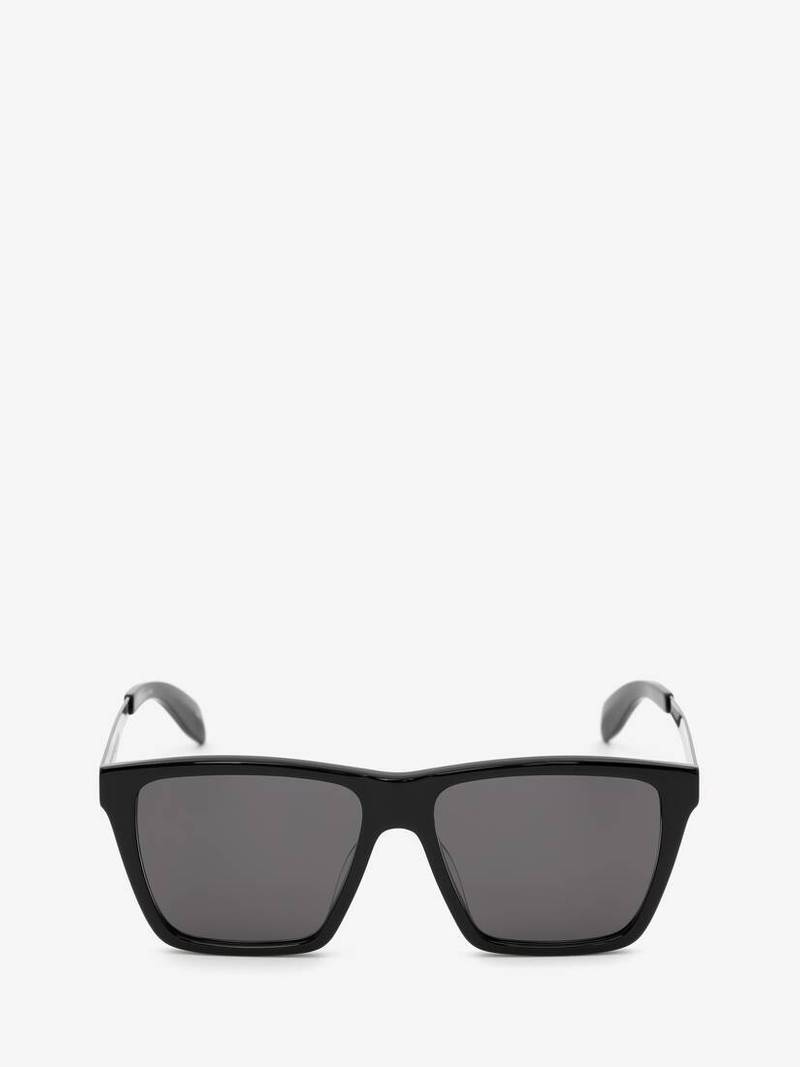 Mcqueen Graffiti Flat Top Sunglasses in Black/grey 1