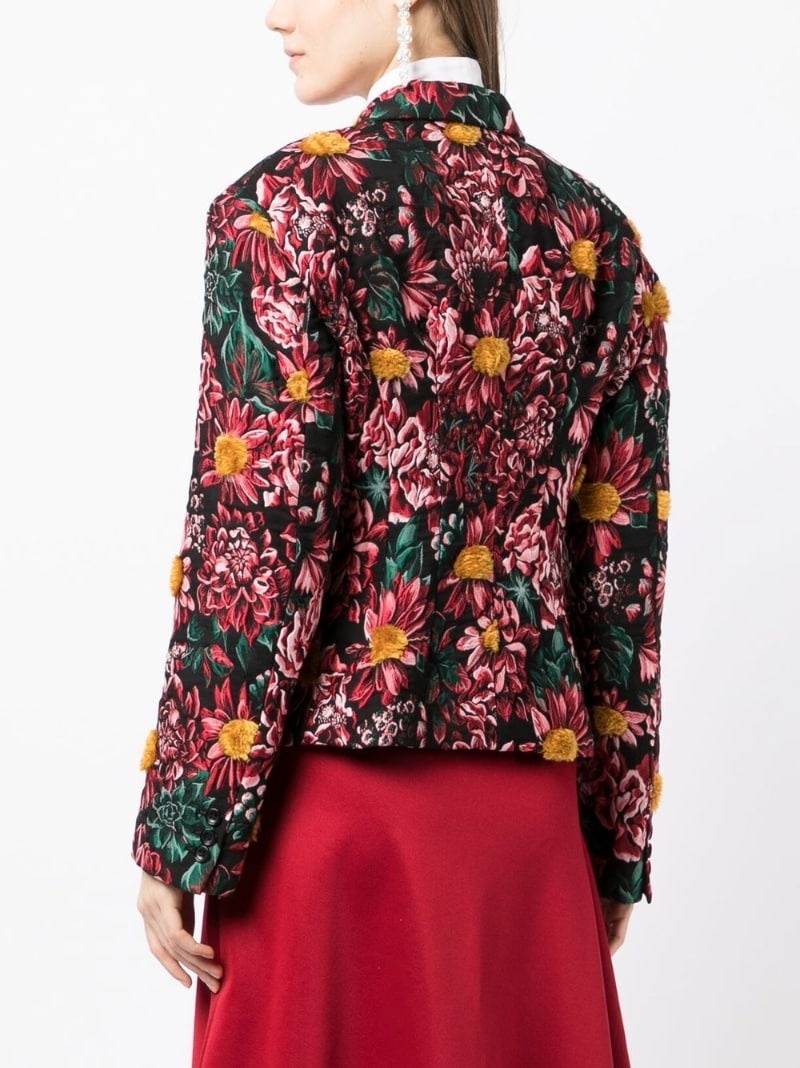 single-breasted floral blazer - 4