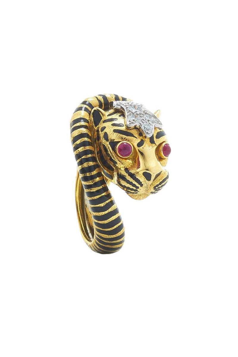 Ruby Black Wrap Tail Tiger Ring 1