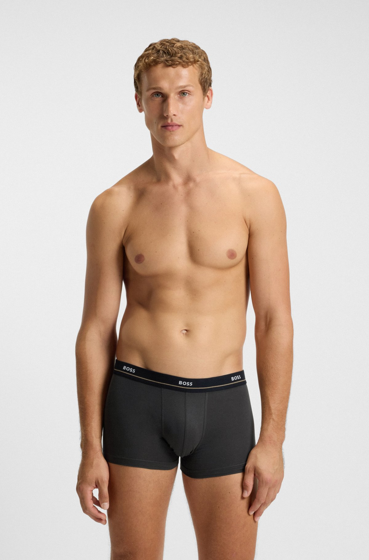 FIVE-PACK OF STRETCH-COTTON TRUNKS WITH LOGO WAISTBANDS - 6