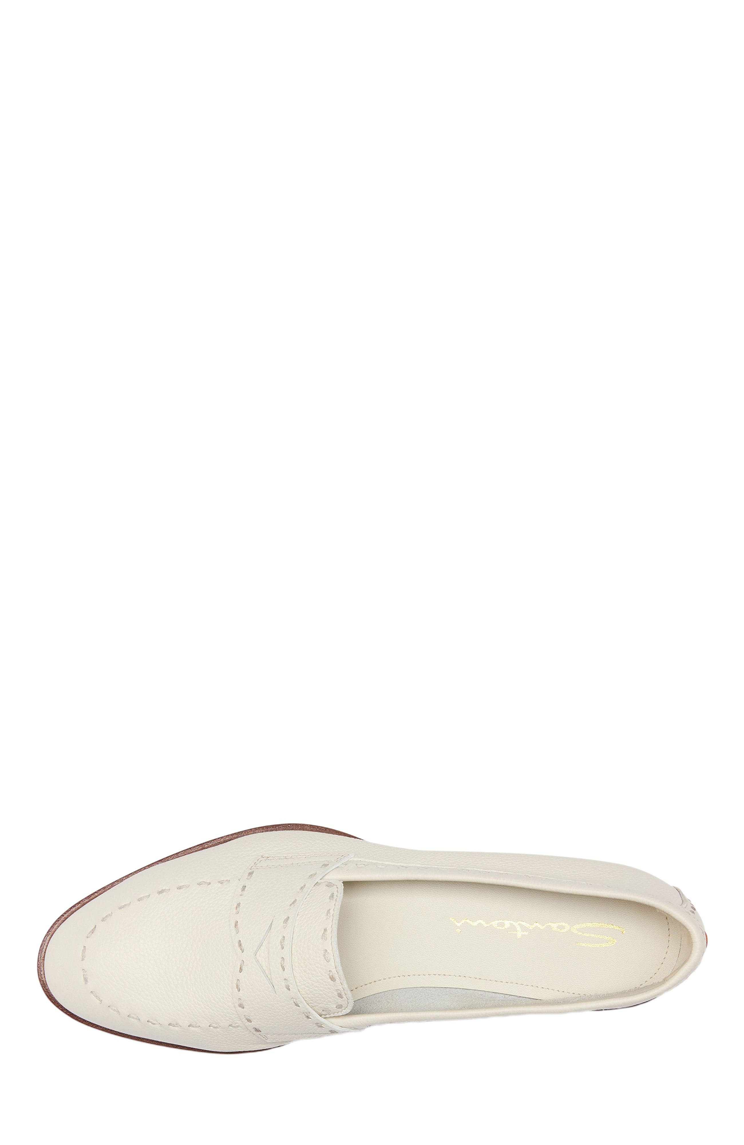 Santoni Women's tumbled leather penny loafer in White at Nordstrom - 2