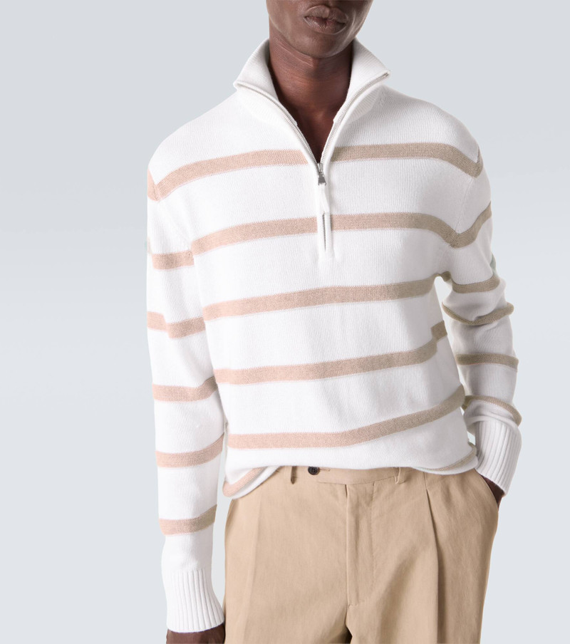 Striped cotton and cashmere sweater 5