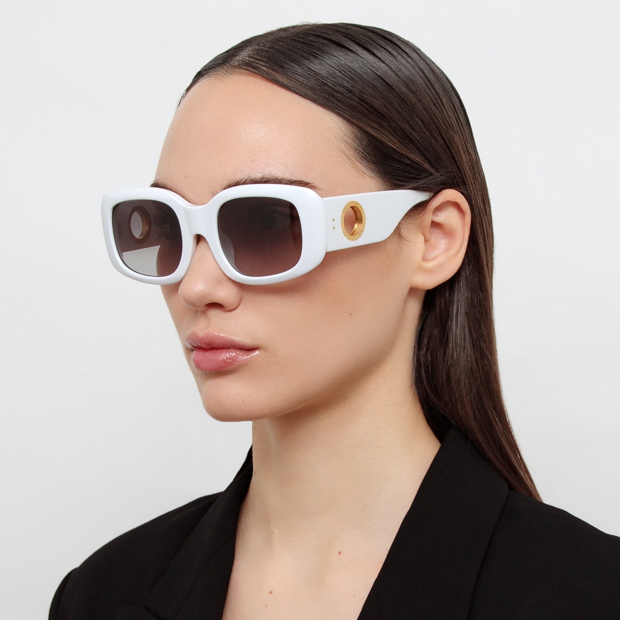 Celeste Oversize Sunglasses in White - 2