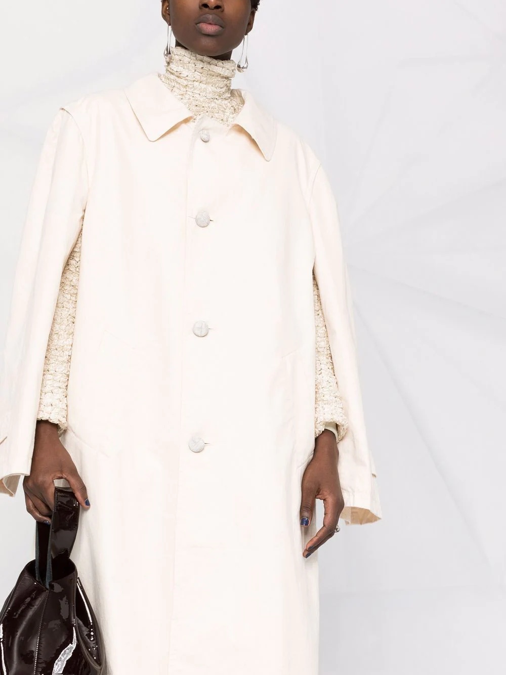 single-breasted midi coat - 3