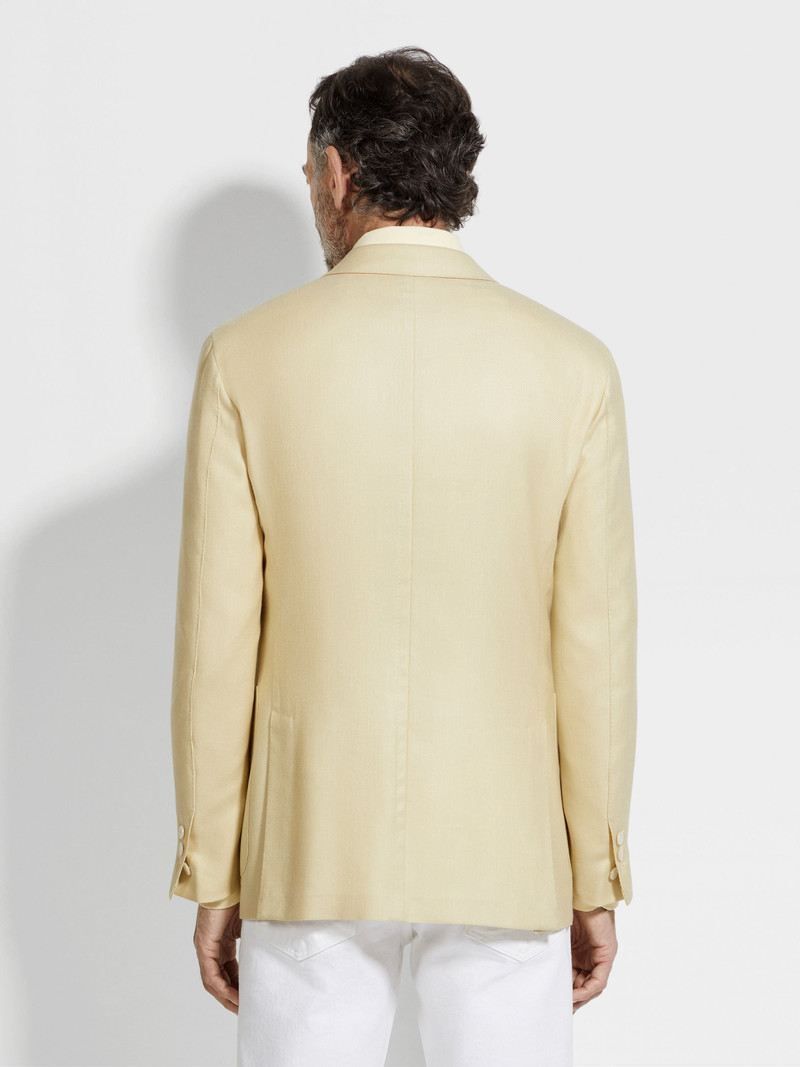 PASTEL YELLOW CASHMERE SILK AND LINEN JACKET 5