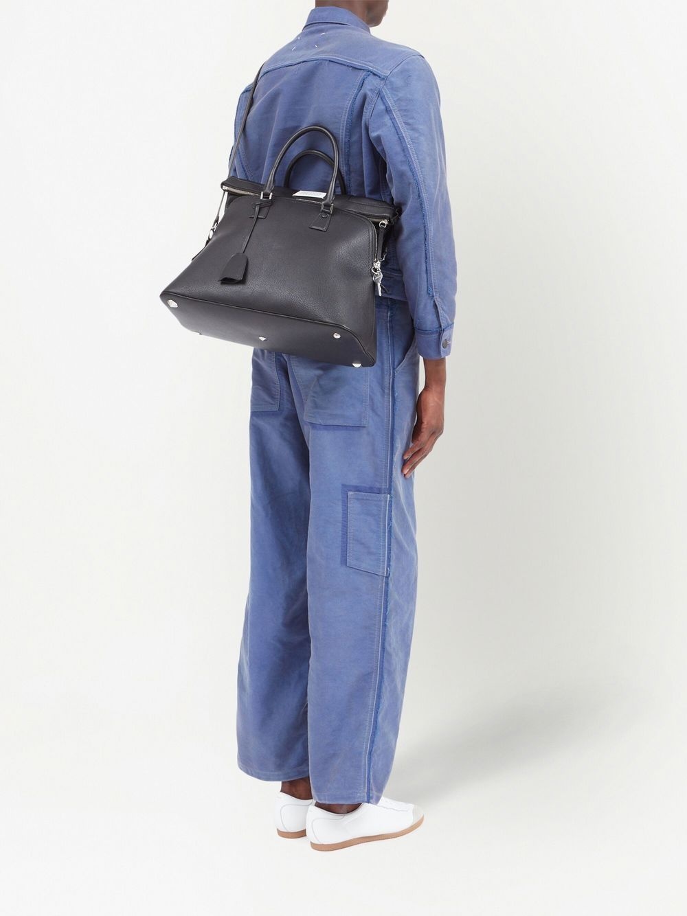 logo-patch leather shoulder bag - 2