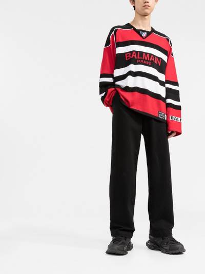 Balmain logo-print jumper outlook