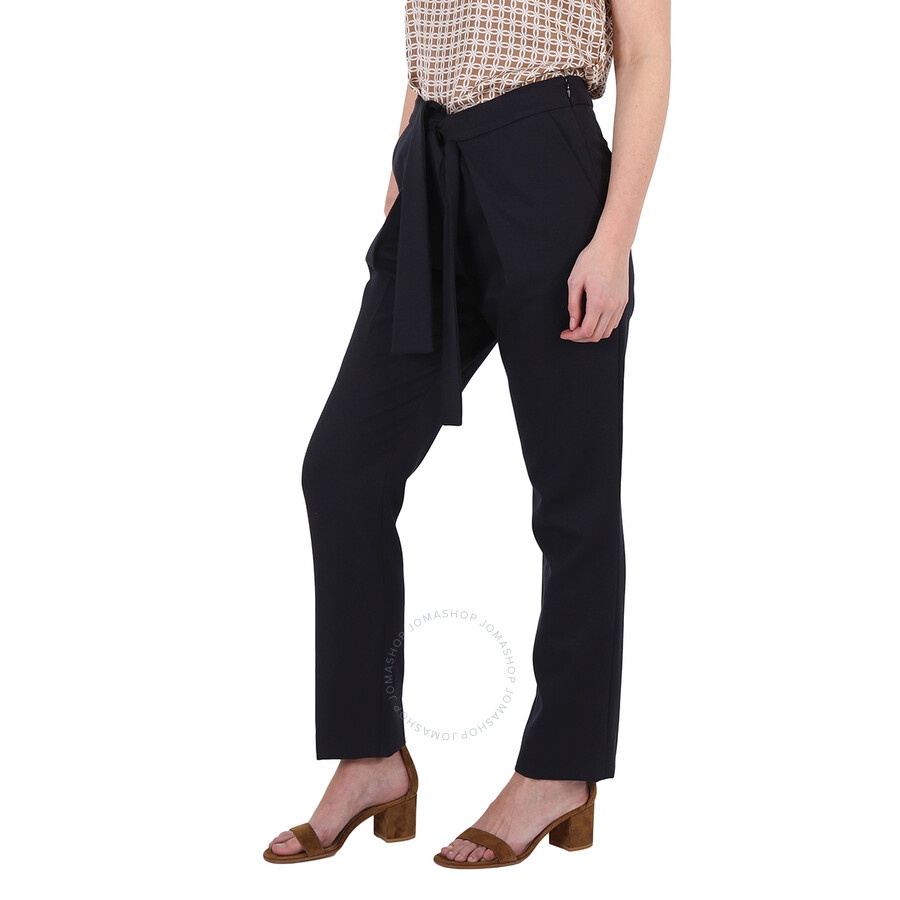 Victoria Beckham Ladies Pants Navy Front Tie Pant - 4