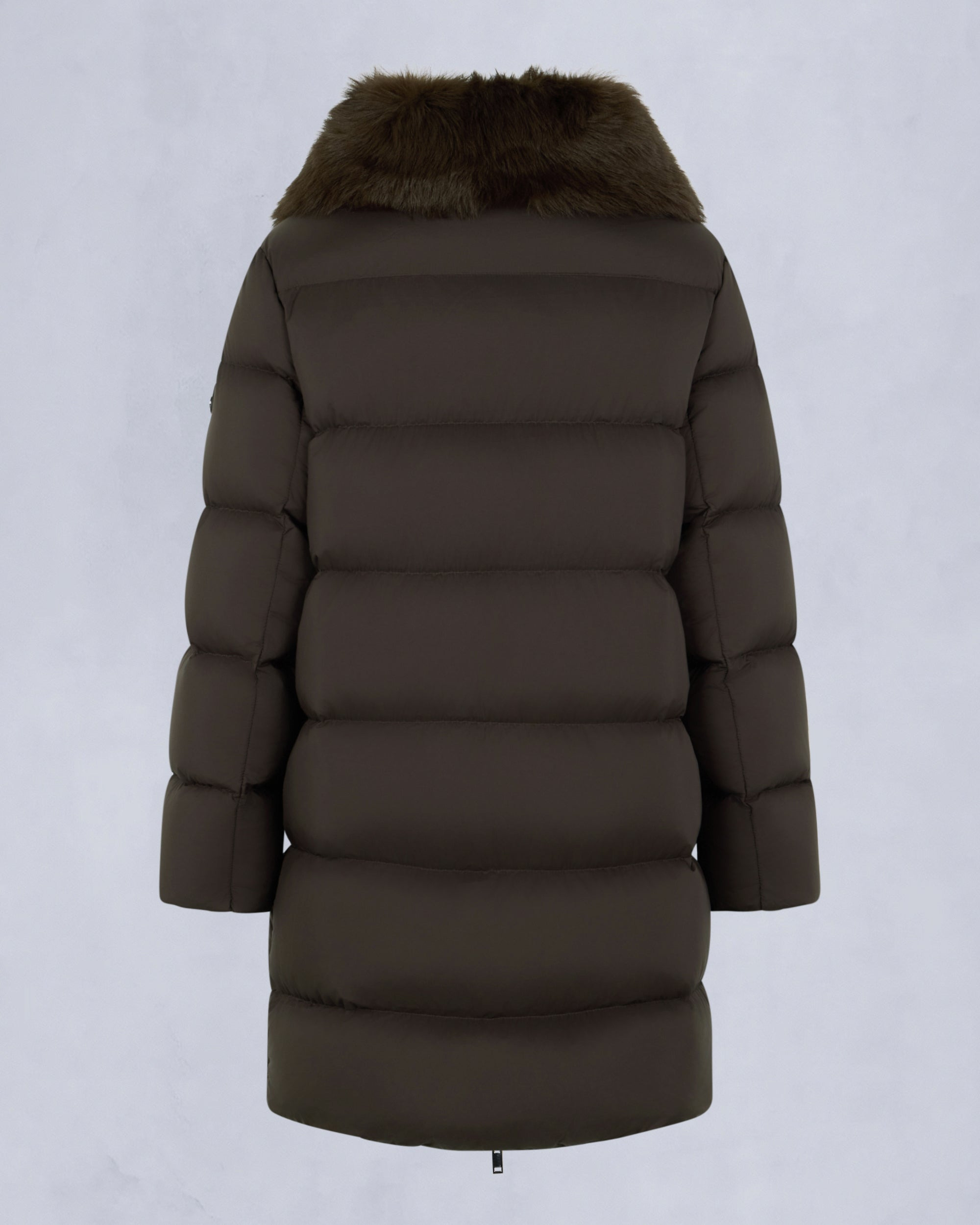 BELLE DUNE LONG SHEARLING TRIM PUFFER - 6