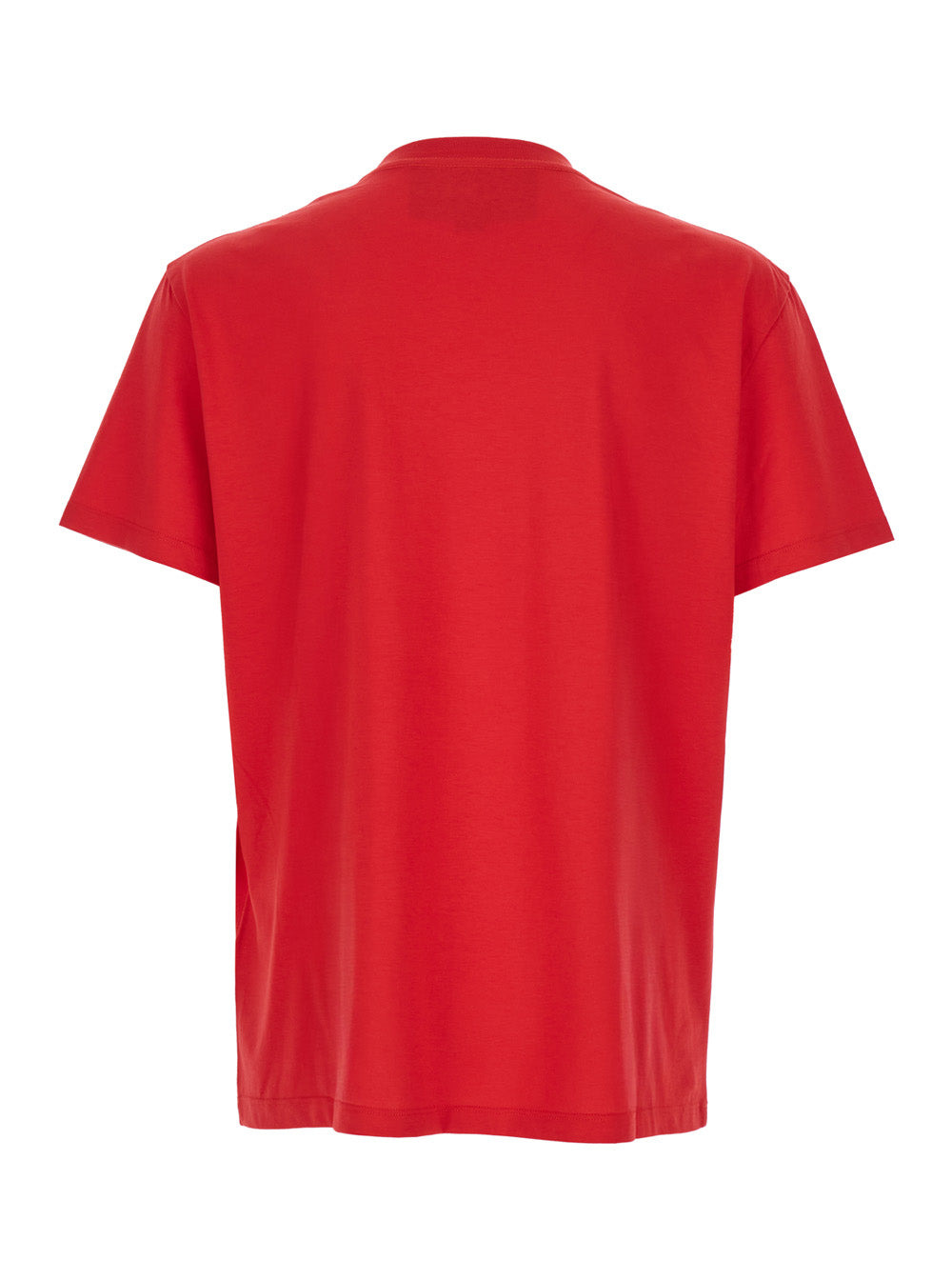 Valentino Men Red Crewneck T-Shirt With Vlogo On The Front In Cotton Man - 2