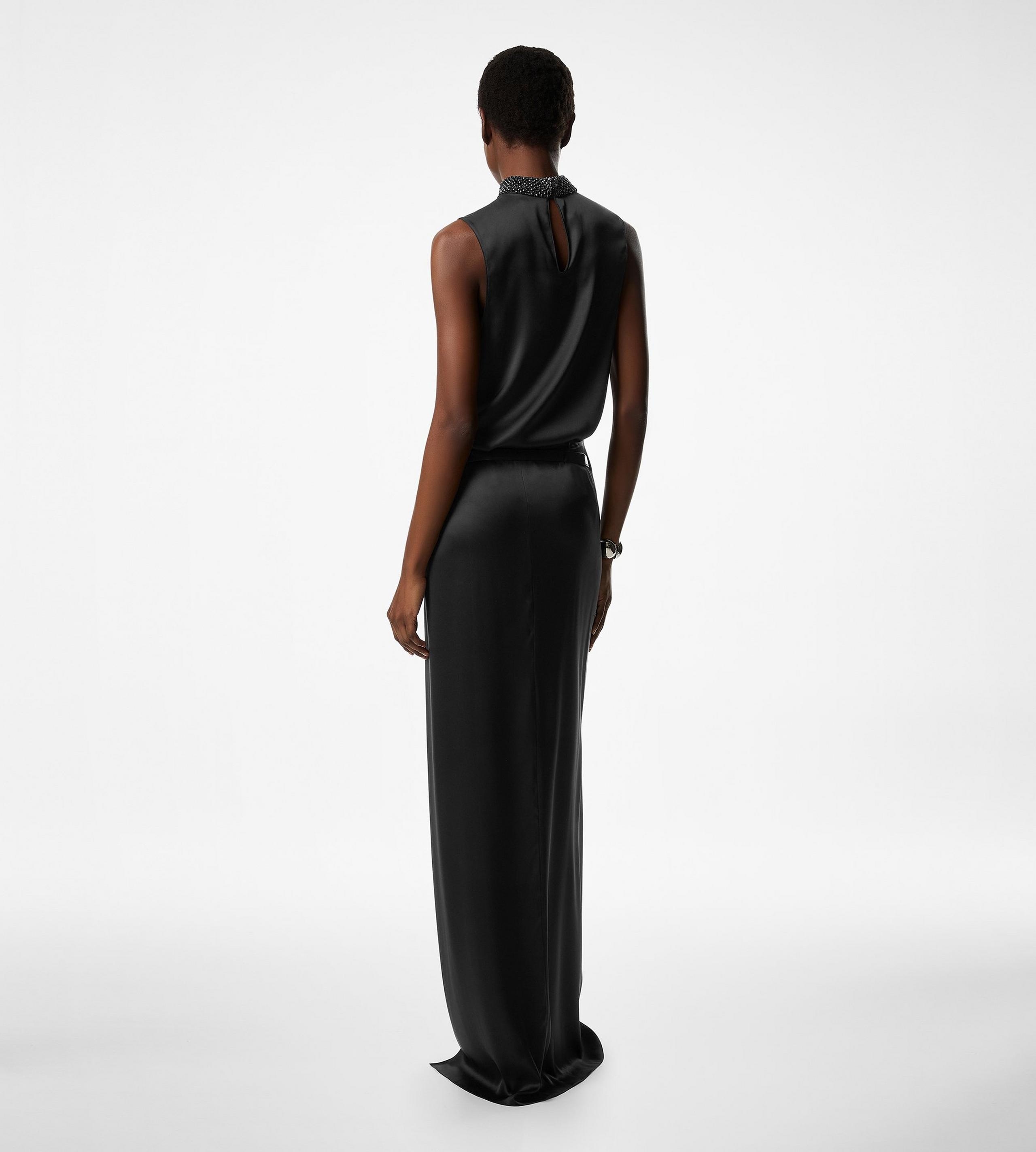 WRAP MAXI SKIRT WITH LEATHER BELT - 3