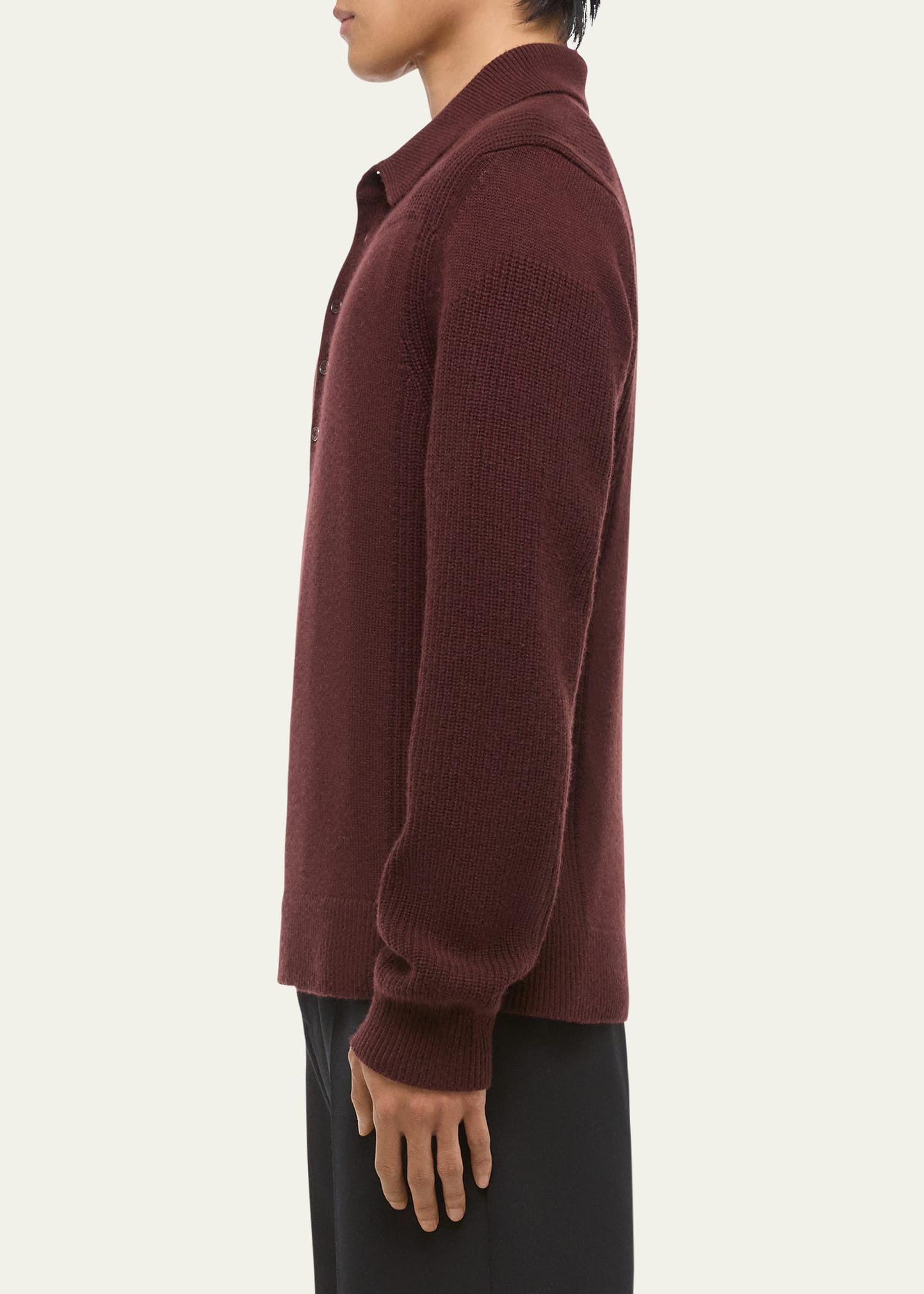 Men's Wool Knit Polo Sweater - 5