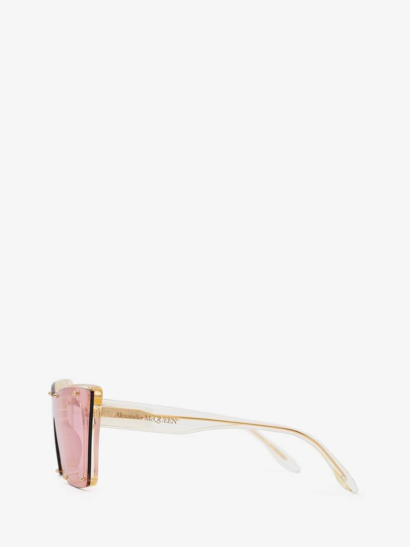 Alexander McQueen Studs Structure Cat-eye Sunglasses in Yellow outlook
