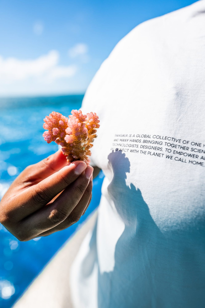 Mens Coral Gardeners Midweight T-Shirt - Off-White 4
