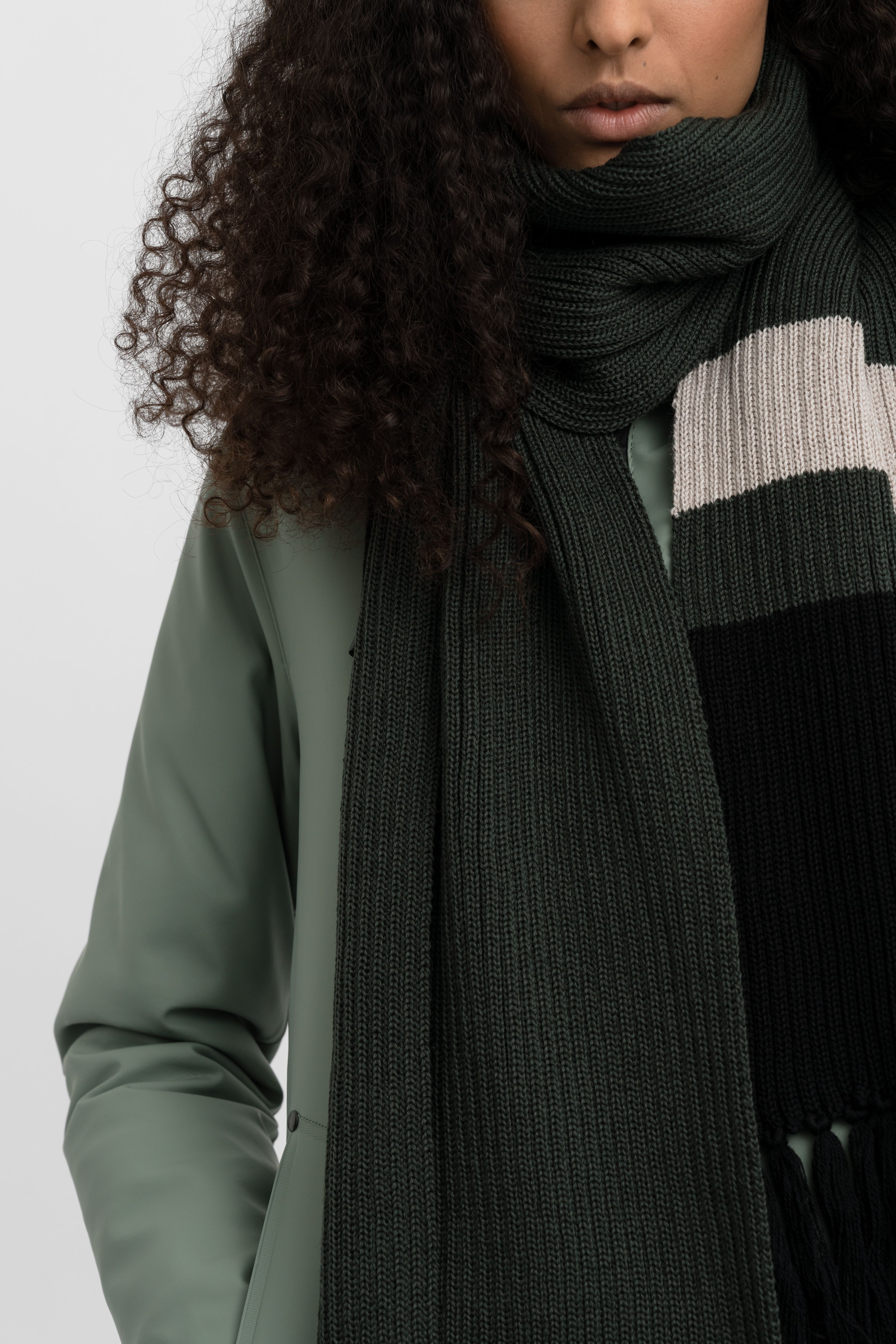 Fringe Scarf Green - 6