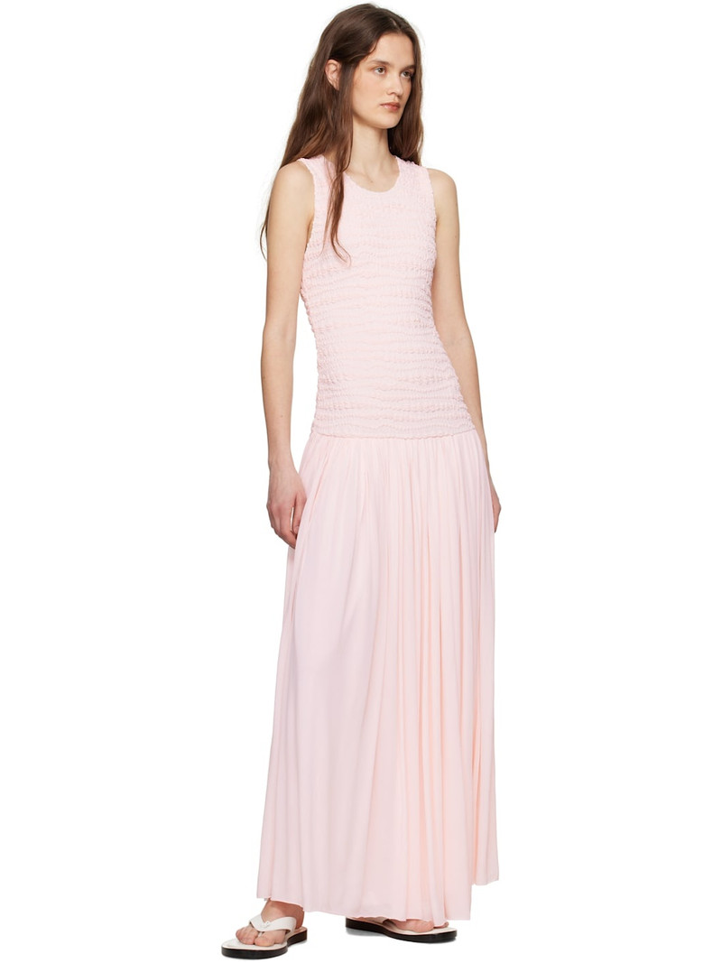 Jil Sander Pink Shirred Maxi Dress outlook