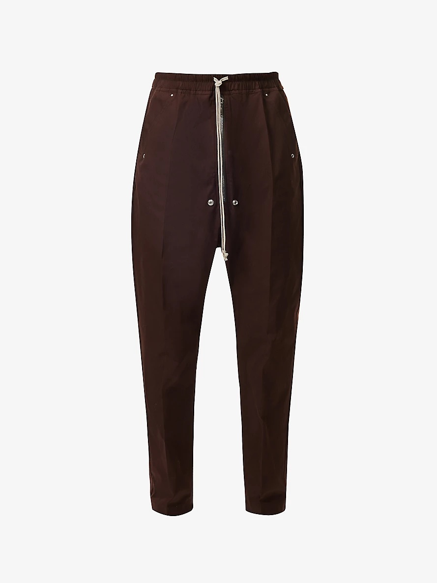 Bela Drawstring Straight-Leg Relaxed-Fit Stretch-Cotton Trousers - 1