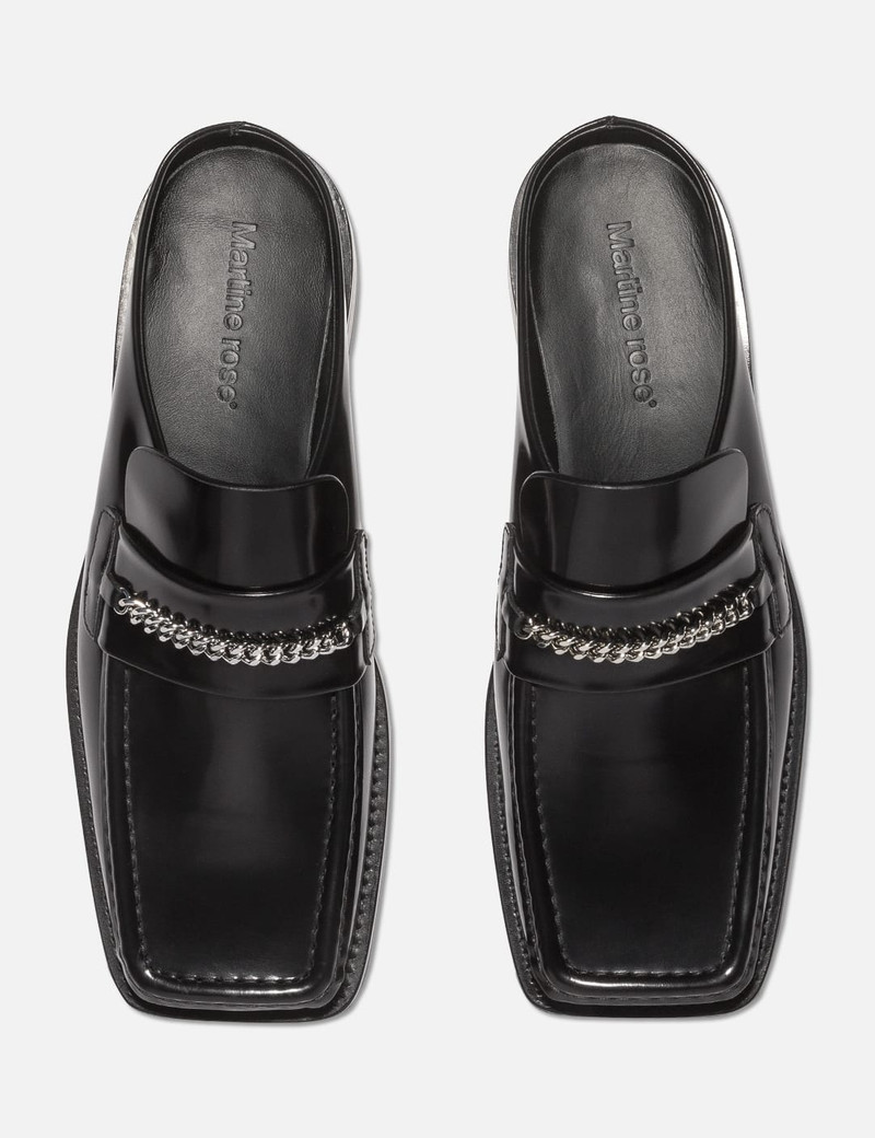 Martine Rose – Square Toe Mule Black High Shine 3