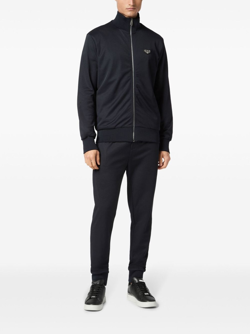 PHILIPP PLEIN logo patch zipped jacket outlook