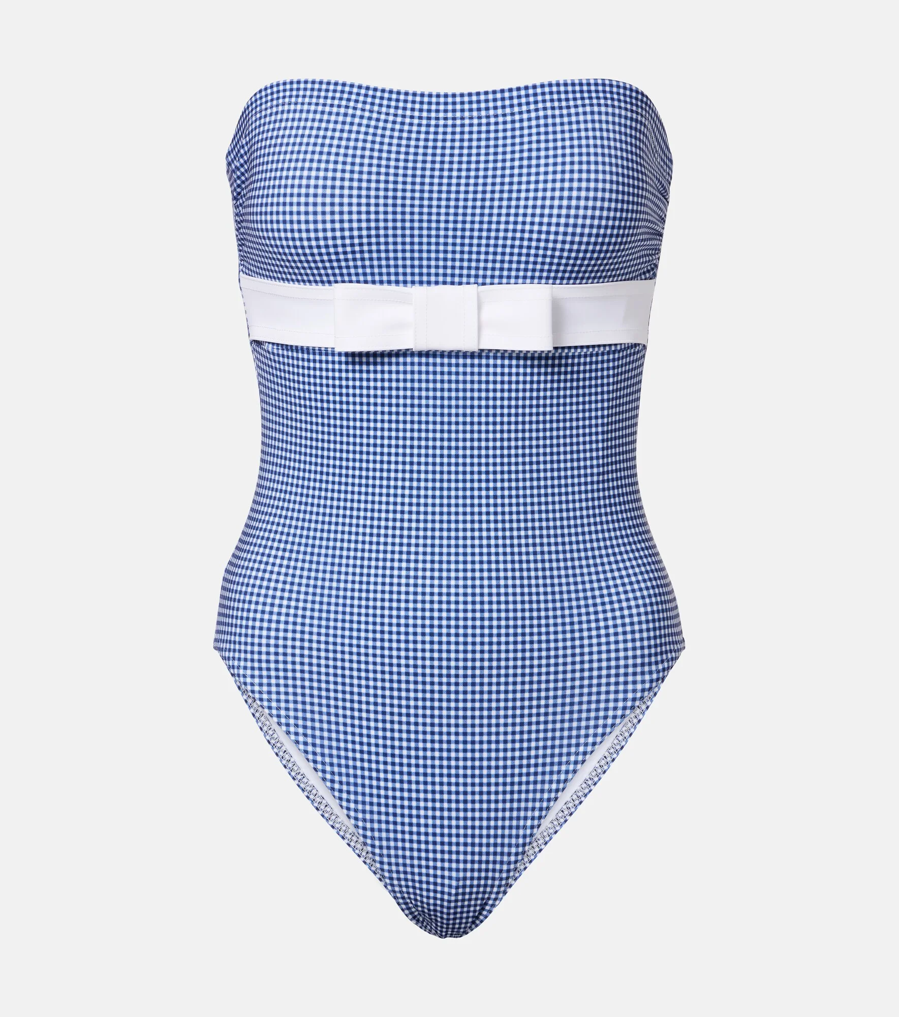 Bow-detail gingham swimsuit - 1