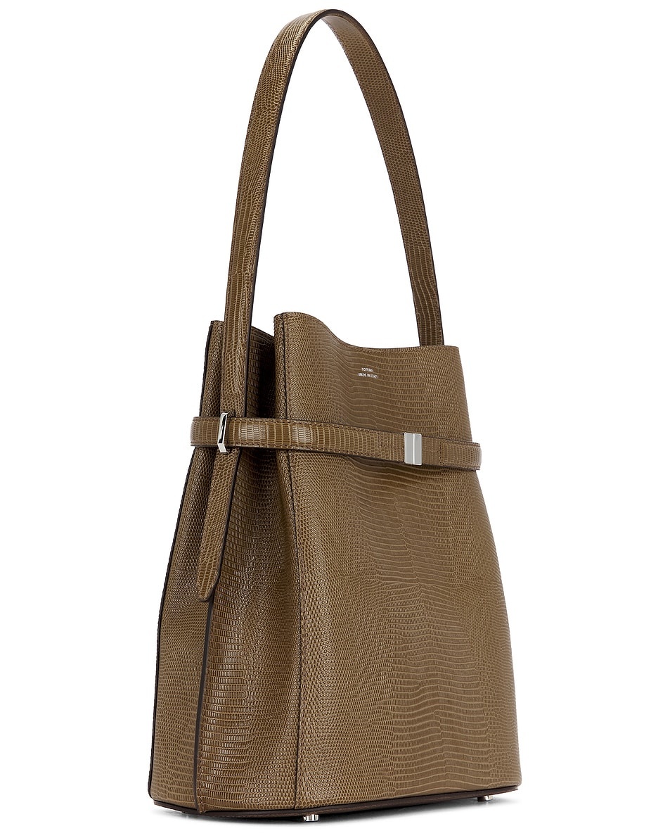 Belted Lizard Embossed Bucket Bag - 3