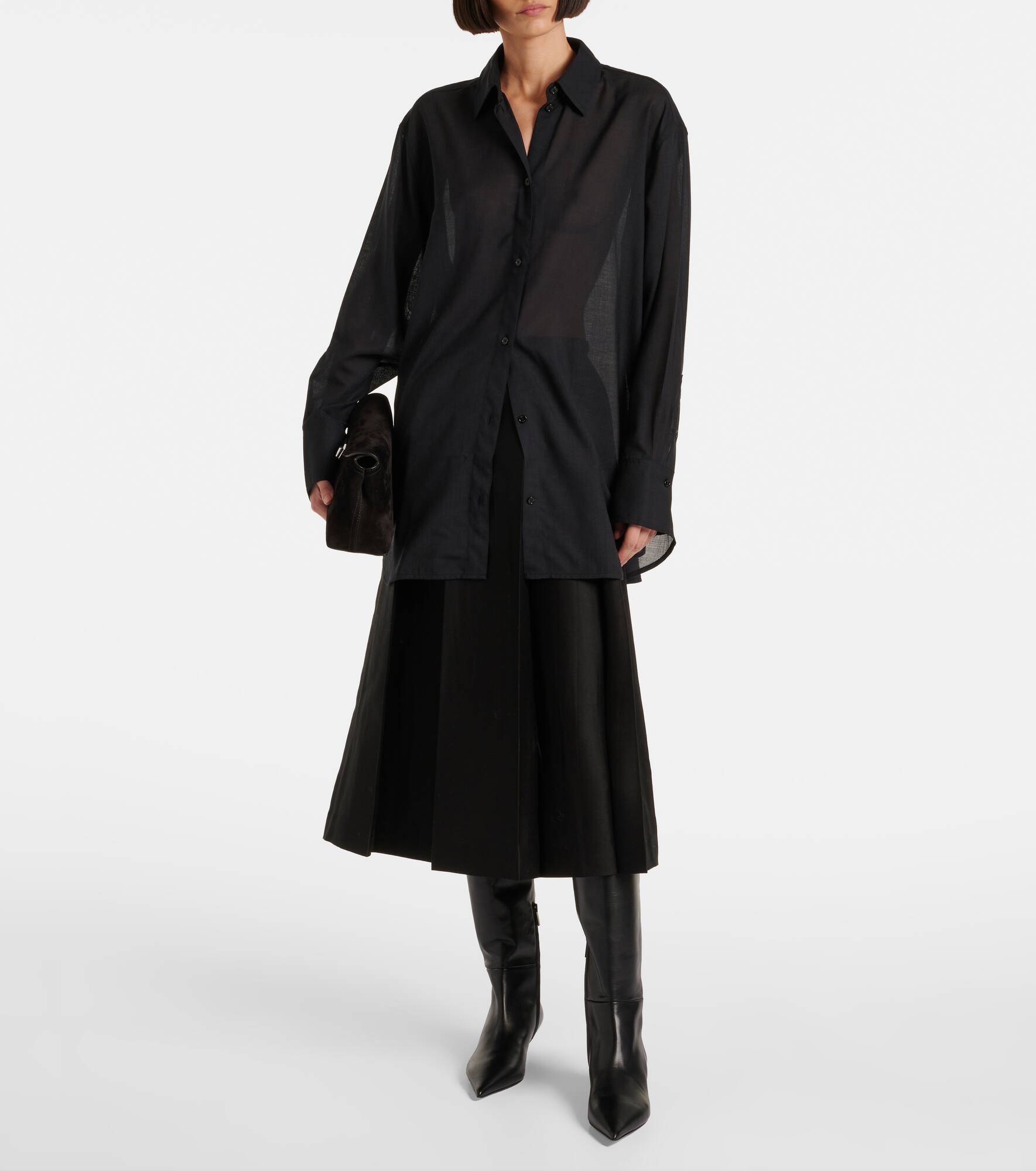 Wool voile shirt - 7
