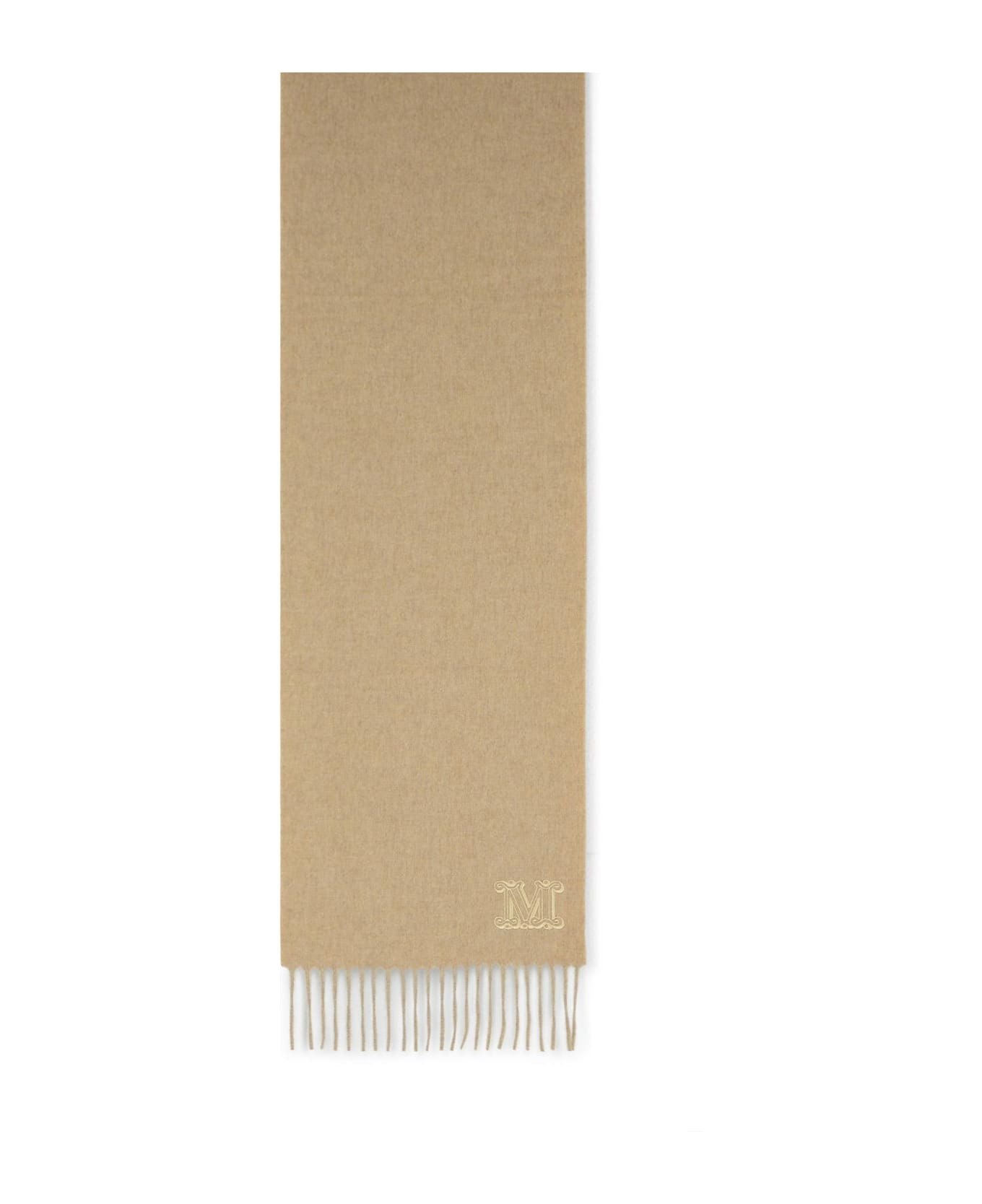 'wsdalia' Cashmere Stole With Beige 'monogram' Embroidery - 2