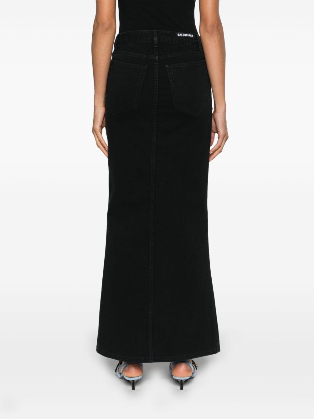 high-waisted denim skirt - 4