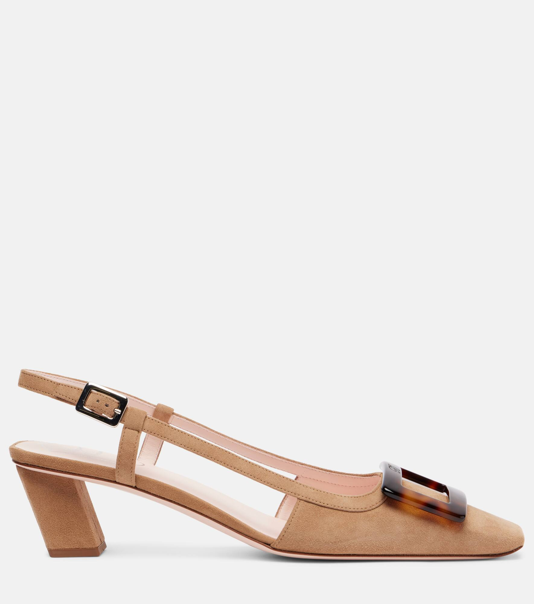 Belle Vivier 45 suede slingback pumps - 4