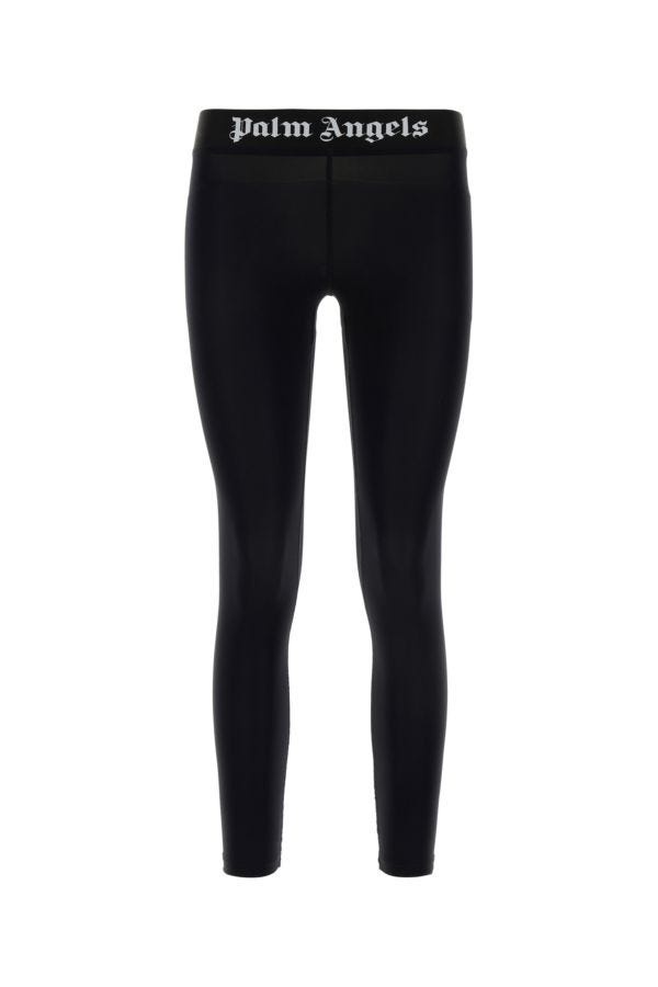 Black stretch nylon leggings - 1