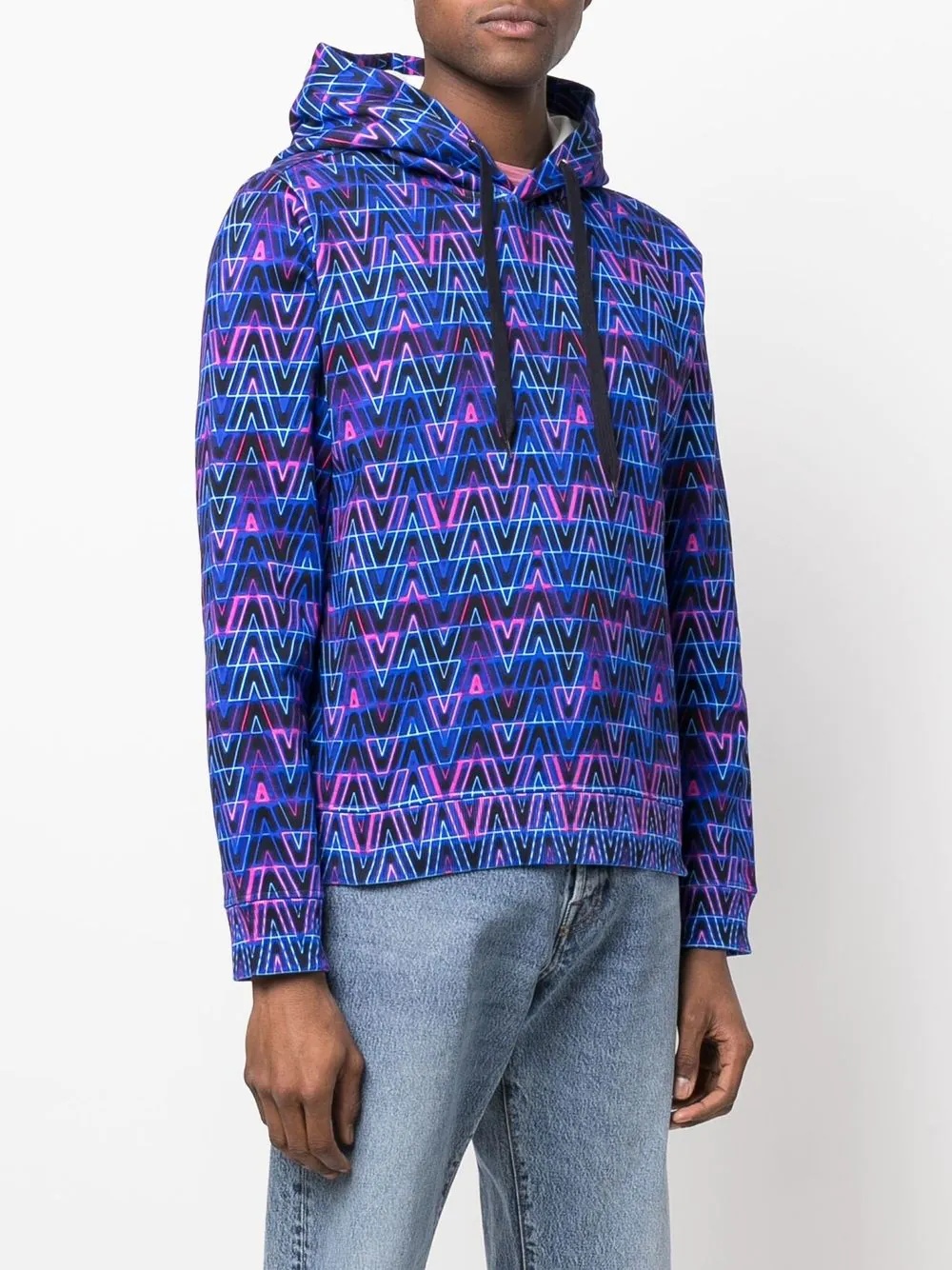 Optical Valentino print hoodie - 3